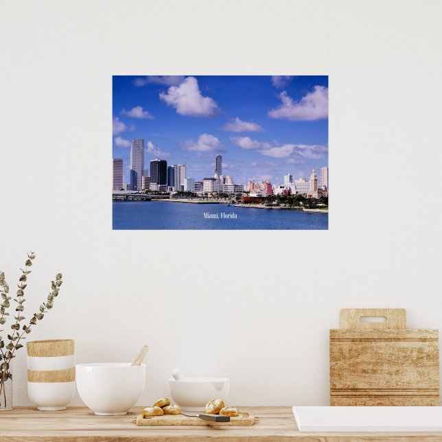 Poster Miami, Floride Skyline (Cuisine)