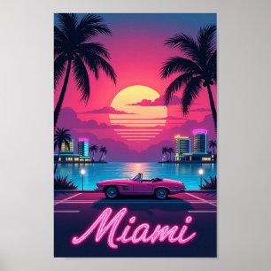 Poster Miami Nights – Un Rêve Rétro de Ville