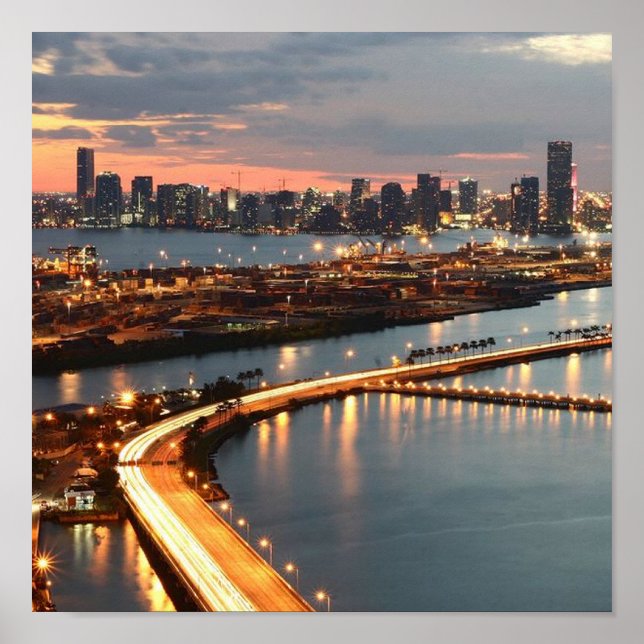 Poster Miami Skyline (Devant)