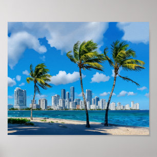 Poster Miami South Beach Floride Aquarelle