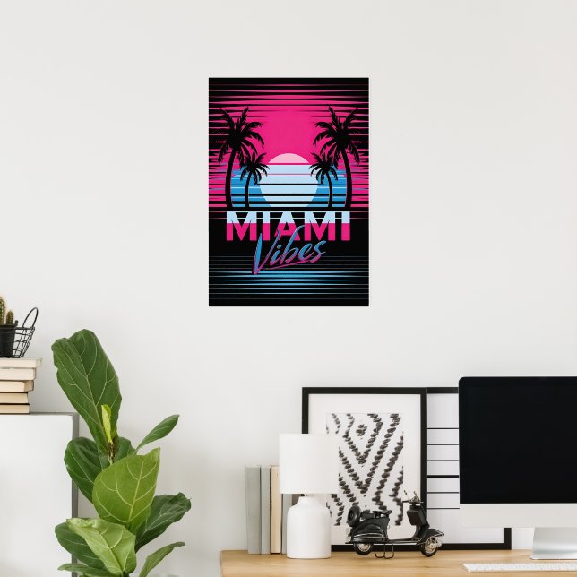 Poster Miami Vibes (Bureau à domicile)