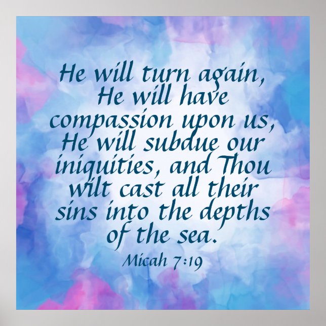 Poster Micah 7:19 (Devant)