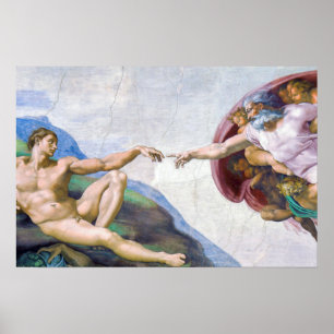 Poster Michelangelo - Création d'Adam Isolé