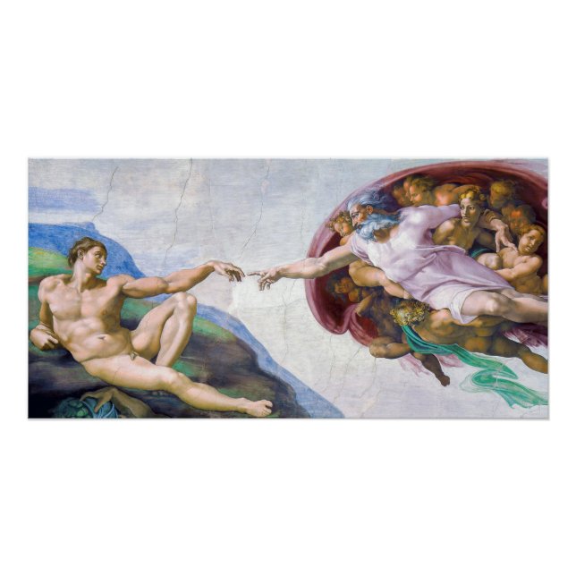 Poster Michelangelo - Création d'Adam Isolé (Devant)