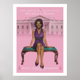 Poster Michelle Obama - Sensibilisation au cancer du sein