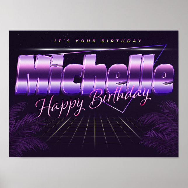 Poster Michelle Prénom de l'anniversaire de l'affiche (Devant)