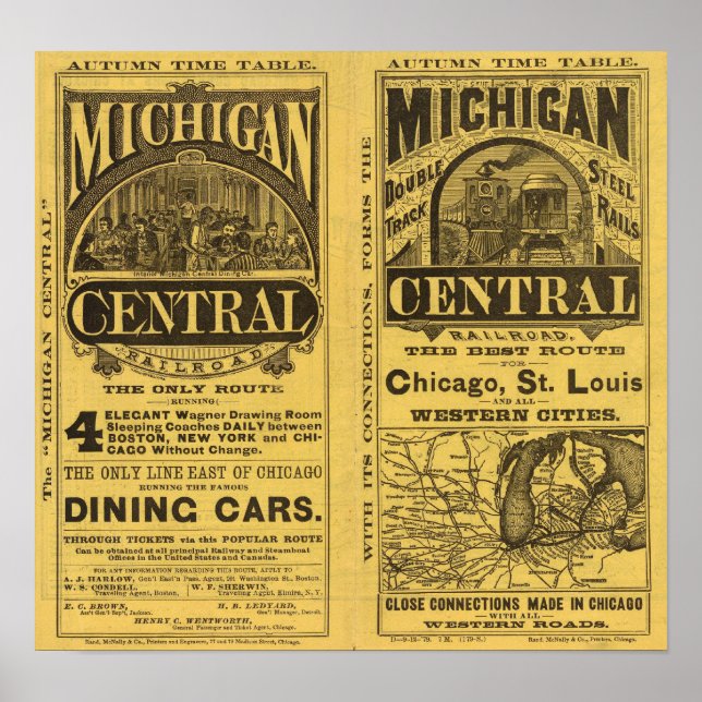 Poster Michigan Central Railroad (Devant)