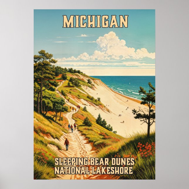 Poster Michigan Dunes d'ours couchage National Lakeshore  (Devant)