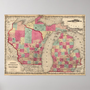 Poster Michigan et Wisconsin
