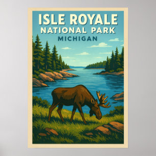 Poster Michigan Isle Royale Parc national V01