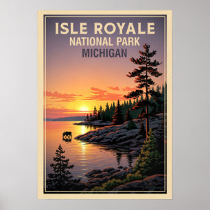 Poster Michigan Isle Royale Parc national V02
