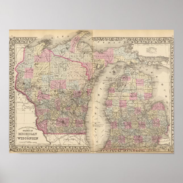 Poster Michigan, Wisconsin (Devant)