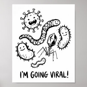Poster Microbe Mignon Bactérie Virus Biologie Prof Humour