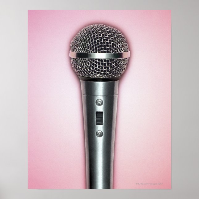 Poster Microphone Chrome (Devant)