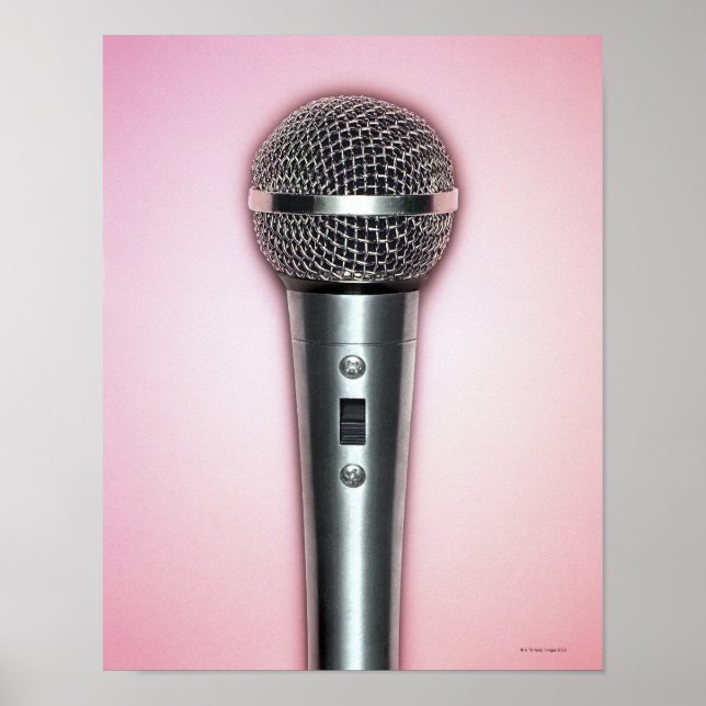 Poster Microphone Chrome (Devant)