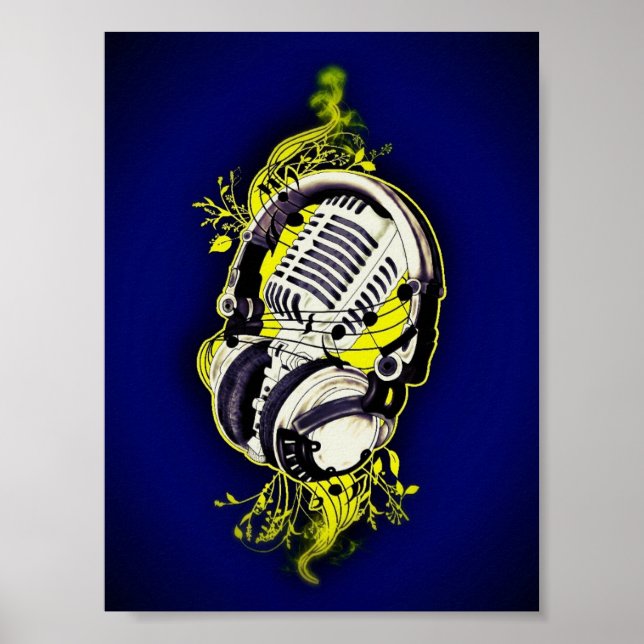 Poster Microphone et casque (Devant)