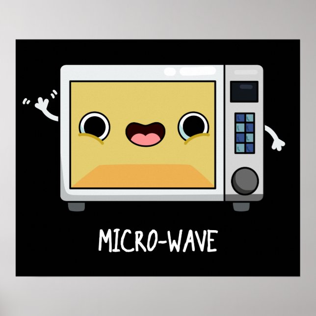Poster Microwave Funny Pun Dark BG (Devant)