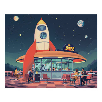 Poster Mid-Century Futurismus