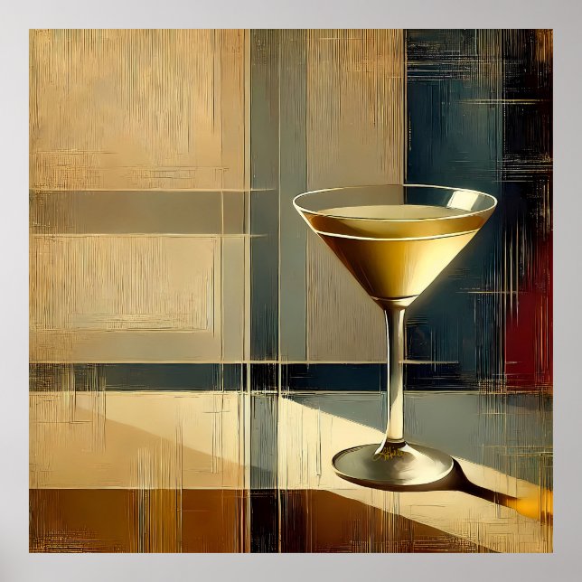 Poster Mid Century Modern Martini in a Moonbeam (Devant)