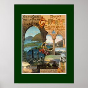 Poster Midland Great Western Railway ~Irlande ~ Connemara