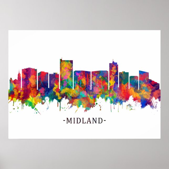 Poster Midland Texas Skyline (Devant)