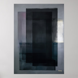 Poster Midnight Slate Color Field Abstract Modern Wall