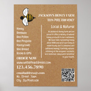 Poster Miel Bee - Beeyard, Honey Farm Publicité