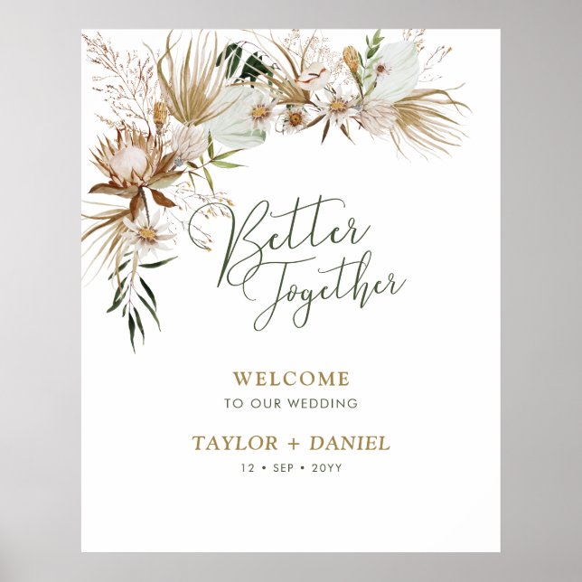 Poster Mieux | Boho Bohemian Mariage Bienvenue (Devant)