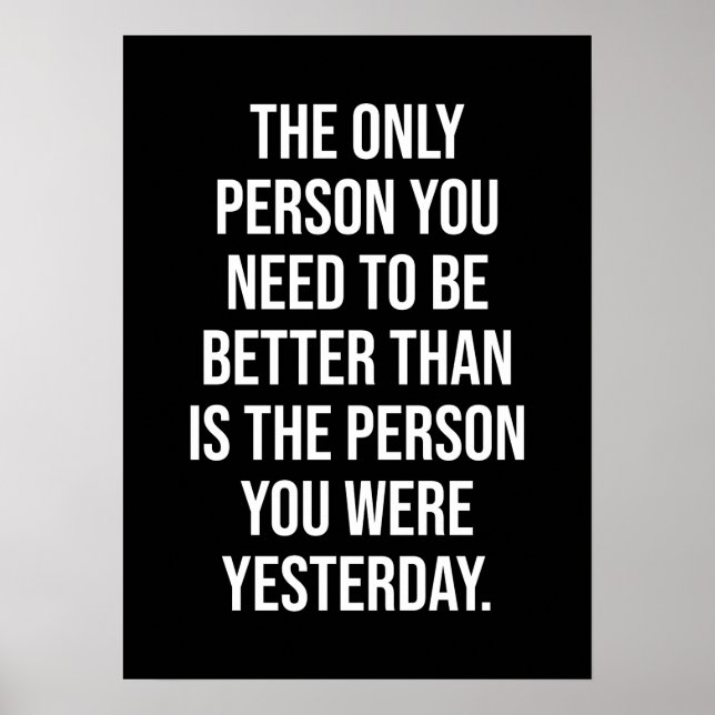 Poster Mieux que hier - Motivationnel (Devant)