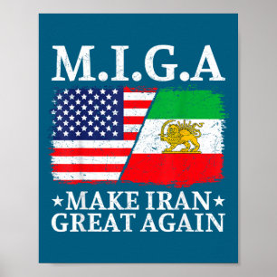 Poster Miga Faire de l'Iran un Grand Pays à Nouveau Illus