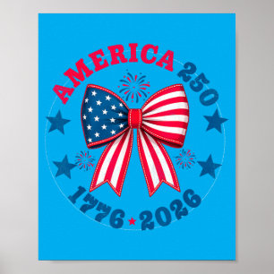 Poster Mignon 250e anniversaire États-Unis fille patrioti