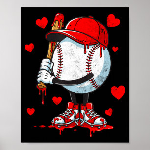 Poster Mignon amateur de baseball dégoulinant Saint-Valen