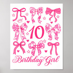 Poster Mignon arc coquette 10 ans anniversaire filles 10è