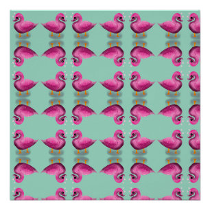 Poster Mignon Canard Rose Kawaii & Art pour Nurserie à Co