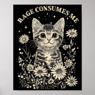 Poster Mignon chat rage consomme drôle sarcasm chaton Mig