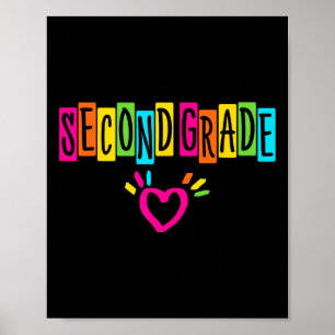 Poster Mignon Cœur De Deuxième Année Premier Jour D'école