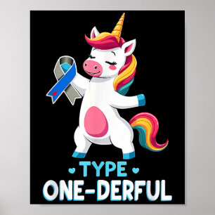 Poster Mignon diabète de type 1 T1d Type One-derful
