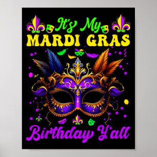 Poster Mignon Drôle c'est mon anniversaire de mardi gras