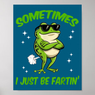 Poster Mignon je grenouille parfois embarrassant juste pé