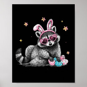 Poster Mignon lapin raton de Pâques tenue drôle d'animal