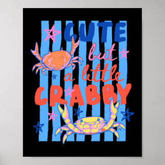 Poster Mignon Mais Un Peu Grincheux Crabe Drôle Prépa Été
