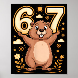 Poster Mignon marmotte tenant 67 chemise drôle de jour de