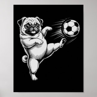 Poster Mignon Papa Pug de Foot Ll Club de Jeux Enfants 