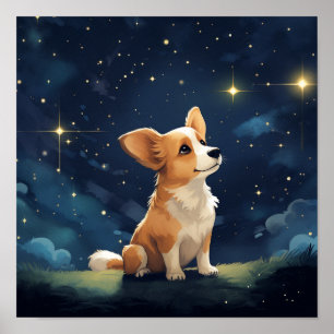 Poster Mignon Pembroke Corgi regardant