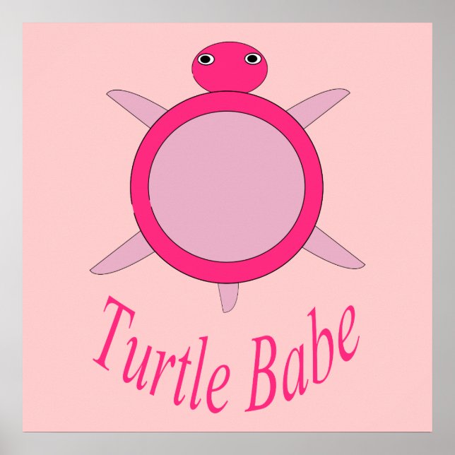 Poster mignon Pink Turtle Baby (Devant)
