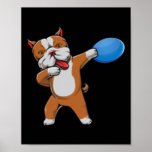 Poster Mignon Pitbull Dabbing amateur de Disc Golf Pit Bu