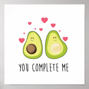 Poster mignon pour couple d'amour avocat