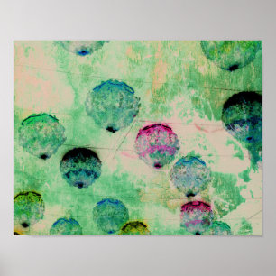 Poster Mignon, rustique, coups de pinceau ronds d'art num