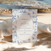Mignon Safari Toile de Jouy | Baby Shower Bleu