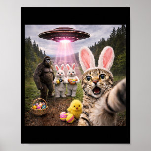 Poster Mignon selfie de chat le jour de Pâques avec Bigfo